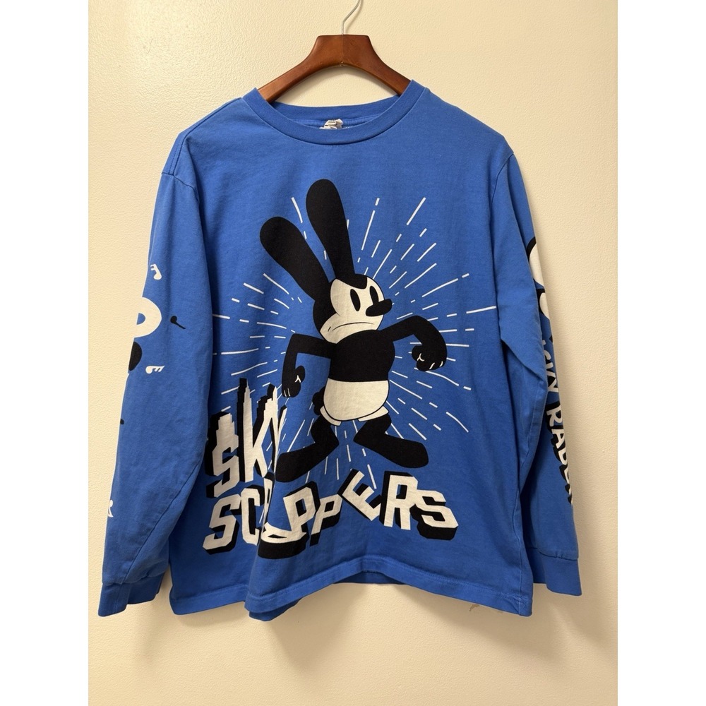 Disney100 Oswald the Lucky Rabbit Blue Long Sleeve T-Shirt Men's Size XL